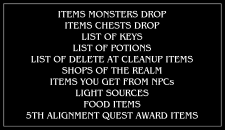 Click on a item name to jump there